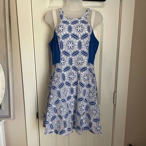 Maude Blue & White Lace Dress